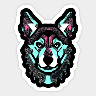 Dog ' Retro Style Geometric Sticker